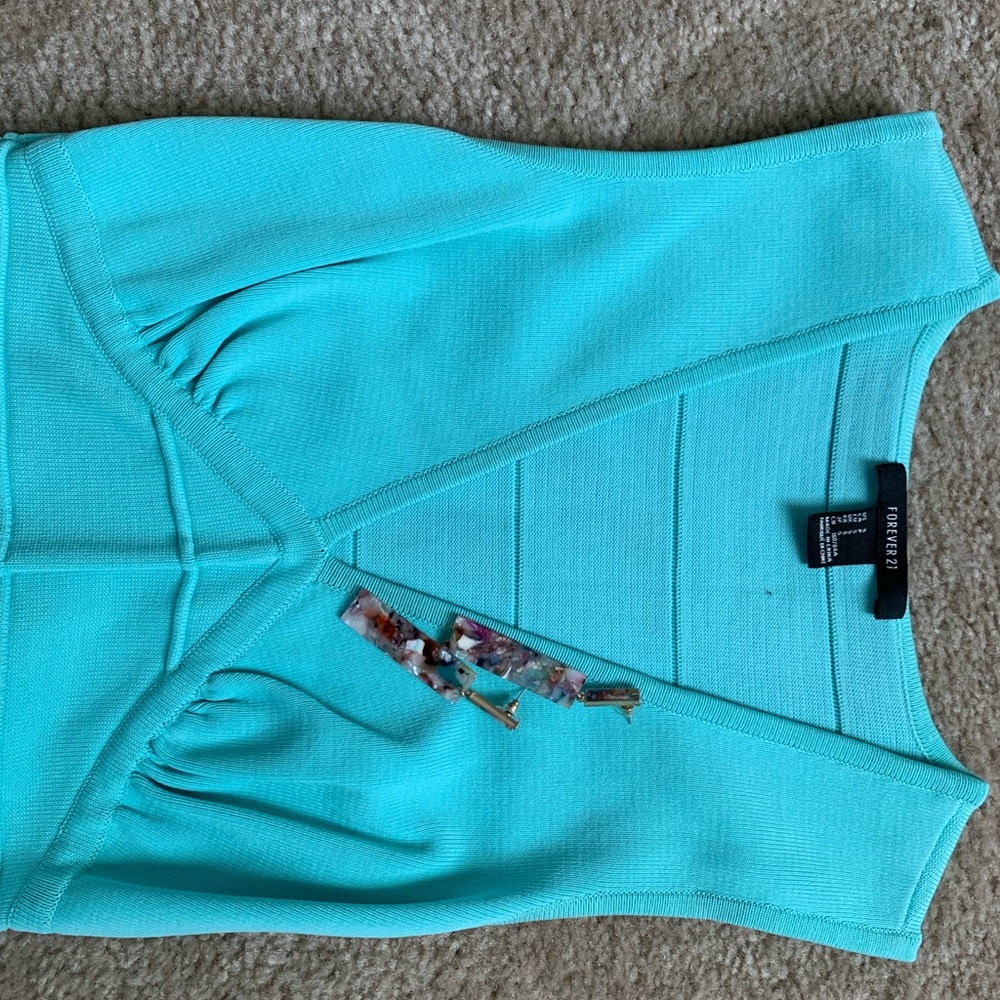 Very vibrant beautiful teal dress